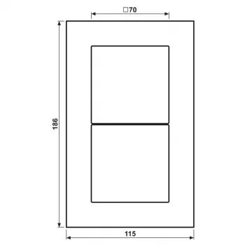 JUNG LSP 982 GLAS glasramme 2-fag, LS PLUS, 115 x 186 x 11 mm
