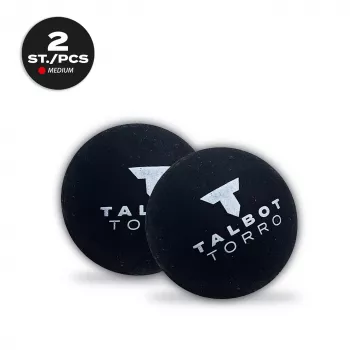 TALBOT torro squashbold, sort/rød, medium, 2-pak blister med rød prik 251105