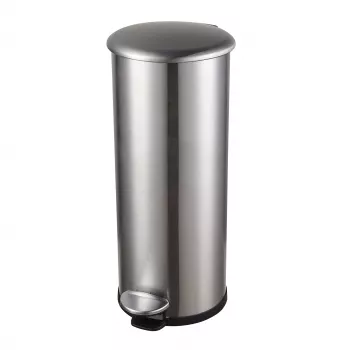 HELIT pedal-affaldsbeholder zink, 20 L, sølv rustfrit stål, rund, soft-close, fodpedal H2406600