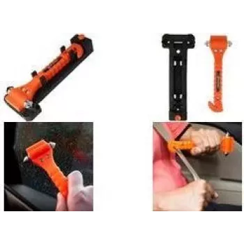 FIRST AID ONLY 2-in-1 Emergency Hammer with Seatbelt Cutter, Orange, 2-Pack (P-30001 00)