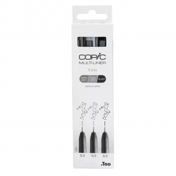 COPIC Multiliner fineliner sort 0,5 mm, 3 stk. (22075633)