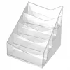 HELIT H2350802 the helpdesk 4-Compartment Business Card Stand, Clear Polystyrene, 20 mm Compartment Depth