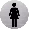 HELIT WC Ladies Pictogram Sign, Stainless Steel, Silver, Self-Adhesive, 115 mm H6271000