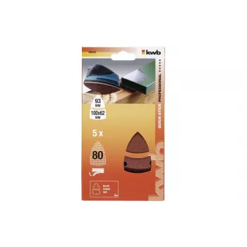 KWB 496108 delta-slibepapir, korn 80, 93 mm, 5-pak