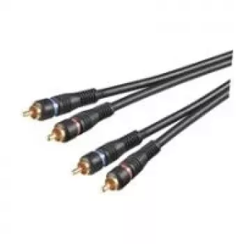 Wentronic AVK 132-1000 10 m RCA-audiokabel, 2x RCA-stik til 2x RCA-stik, sort 50434