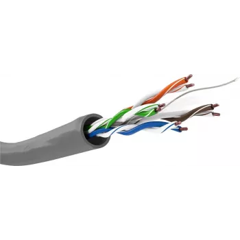 Wentronic Goobay CAT 6 netværksinstallationskabel, U/UTP, grå, 100 m - CU, AWG 23/1 (massiv), LSZH 68466