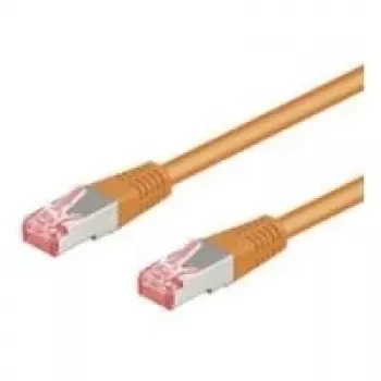 Wentronic Goobay CAT 6 patchkabel, S/FTP (PiMF), orange, 0,5 m - LSZH halogenfri, kobber (93467)