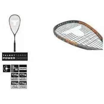 TALBOT TORRO Power 4000 squashketsjer, sort/orange, afbalanceret offensiv, Y-konstruktion 251004