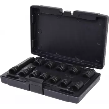 KS TOOLS 1/2 inch sekskant-slagskruetrækker-topnøglesæt, kort, 12-dele (515.0112)