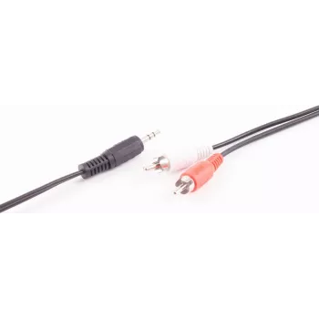 SHIVERPEAKS BASIC-S lydkabel, 2 x RCA han til 3,5 mm jackstik, 2,5 m, stereo, sort BS30832-2.5