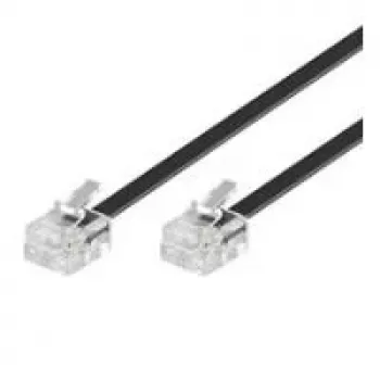 Wentronic Goobay modulært forbindelseskabel, sort, 15 m - RJ11/RJ14 (6P4C) stik til RJ11/RJ14 (6P4C) stik 50320