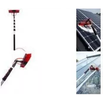 IWH solpanel-rengøringsbørste med teleskopstang, slangekobling og shampoo-beholder, 3,5 m 00205
