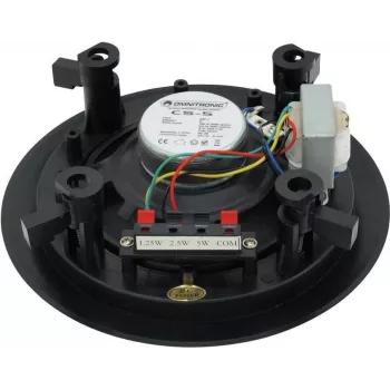 Omnitronic 80710211 100V-linje-PA-højttaler 5W sort bredbåndsvægmontering IP44