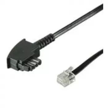 Wentronic Goobay TAE-F forbindelseskabel Universal Pin-Out, sort, 10 m - TAE-F stik til RJ11/RJ14 stik (6P4C) 68537
