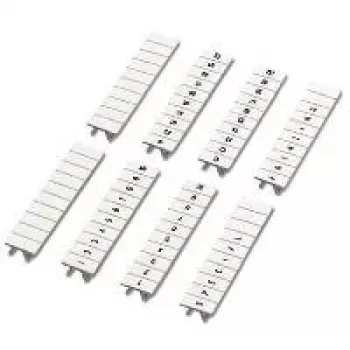 Phoenix Contact ZB 5.2mm White Zack Marker Strip, 10 Strips of 10 Markers, Consecutive Numbers 1-10, Snap-on 0808749:0021