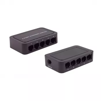SHIVERPEAKS BS08-01110 5-port Fast Ethernet unmanaged desktop switch, 10/100 Mbps, sort
