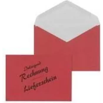 MAILmedia 30005341 konvolut DL (110 x 220 mm), følgeseddel/faktura, rød, 75 g/m², vådklæbende
