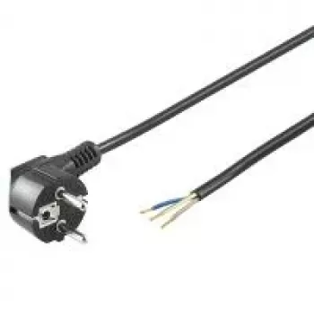 Wentronic Goobay vinklet Schuko-strømkabel, åben ende, 3 m, sort 96033