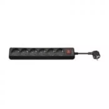 Wentronic Goobay 6-vejs stikdåse med kontakt, 1,5 m, sort 51290