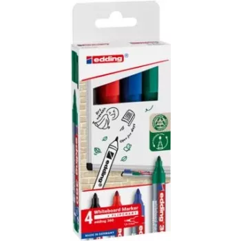 EDDING 360 whiteboard-tuscher, forskellige farver, 1,5-3,0 mm, 4 stk. (4-360-4-2)