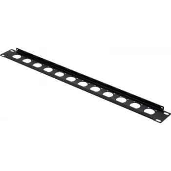 Renkforce 19 inch 1 HE 12-port-patchpanel-frontplade til XLR/USB/BNC-bøsninger, sort (RF-7116962)