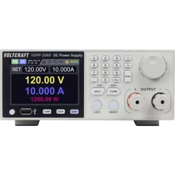 VOLTCRAFT VSPP-2060 rack-mount laboratoriestrømforsyning, justerbar 0-600 V/DC 0-10 A, 2000 W, USB, RS-485, LAN programmerbar VC-18673215