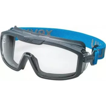 uvex i-guard+ Full Vision beskyttelsesbriller, klar linse, antracit/blå ramme 9143267