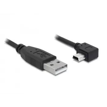 Delock USB 2.0-kabel USB-A han til Mini USB-B 5-pin han vinklet, 1 m, sort 82681