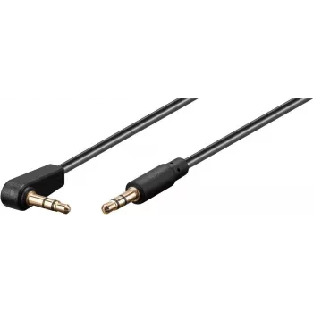 Wentronic Goobay 3,5 mm stereo-jackkabel, 1 m, sort, lige til 90° vinklet, han til han 67783