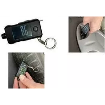 IWH digitalt dæktrykmåler og mønsterdybdemåler med LCD-display, PSI, KPa, bar, kg/cm², 1 stk. (75562)