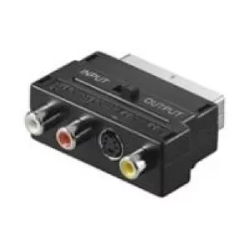 Wentronic AVK 196 SCART to 3x RCA + S-Video Adapter, Male to Female, Black 50123