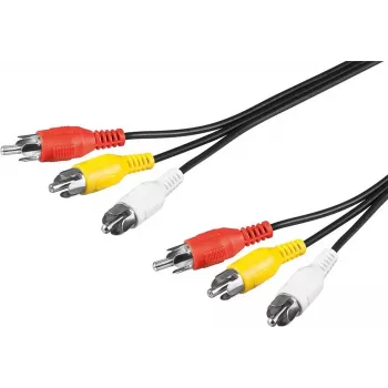 Wentronic Goobay RCA-forbindelseskabel 5 m, 3x RCA han til 3x RCA han 50383