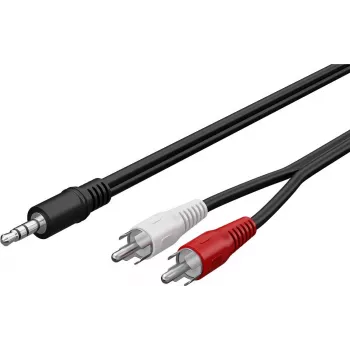 Wentronic Goobay 3,5 mm jack til 2x RCA adapterkabel, 20 m, sort 50779