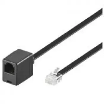 Wentronic Goobay modulært forlængerkabel, RJ12 (6P6C) stik til hunstik, 10 m, sort 68261