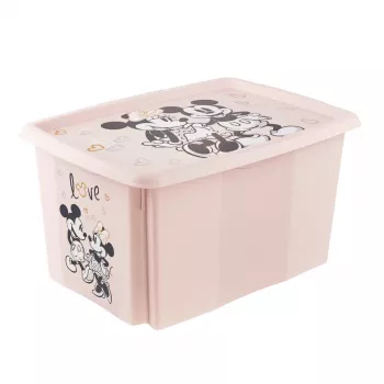 keeeper opbevaringsboks Karolina Minnie, 45 liter stable- og nestbar boks med låg, polypropylen, Nordic Pink, 1 stk 1223958124700