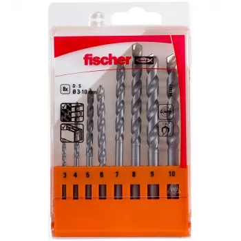 Fischer D-S 543027 sten-spiralbor-sæt 8 dele