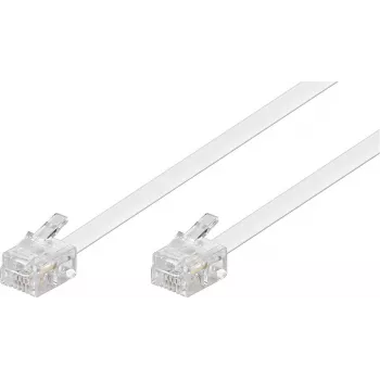 Goobay modulært forbindelseskabel RJ11/RJ14 (6P4C) stik til stik, 3 m, hvid (93067)