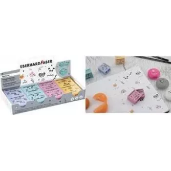 FABER-CASTELL EBERHARD FABER dyr dobbeltspidser-displayboks, 8 stk., til standard- og jumboblyanter, plast, assorteret 585154