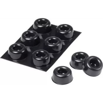 3M SJ 5009 MPBB selvklæbende runde stødpuder, sort, 22,3 mm diameter x 10,1 mm højde, 6 stk.
