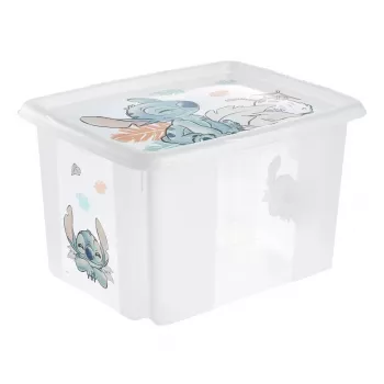 keeeper opbevaringsboks karolina Stitch, 30 liter, drejelig/stabelbar boks med låg, PP, transparent, 1 stk. 1223800131900
