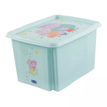 keeeper Karolina Peppa Pig Storage Box, 30 Litre, Aquamarine, with Lid, Stackable 1223862433600