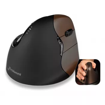 Evoluent VerticalMouse 4 Small trådløs lasermus til højre hånd, sort/sølv 500793