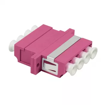 LogiLink LC-Duplex Quad Fiber Optic Coupler Set, Violet, 12-Piece FA04LC7