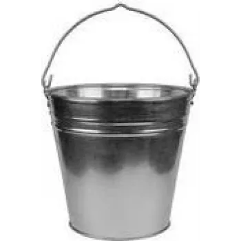 Bradas Galvanized Steel Bucket, 7 L, Silver, Metal Handle J5316