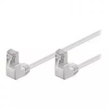 Wentronic Goobay CAT 5e patchkabel 2x 90° vinklet, F/UTP, hvid, 2 m - CCA kobberbelagt aluminium, 2x RJ45 90° (8P8C) (96063)