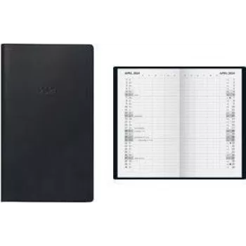 Glocken lommekalender 2024 månedsoversigt, sort, A6, tysk, 1 stk 5031028904