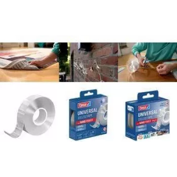 tesa NANO POWER dobbeltklæbende tape, 30 mm x 1 m, transparent, acrylat, 2 mm tyk, holder op til 10 kg pr. 10 cm, 1 rulle 55810-00010-00