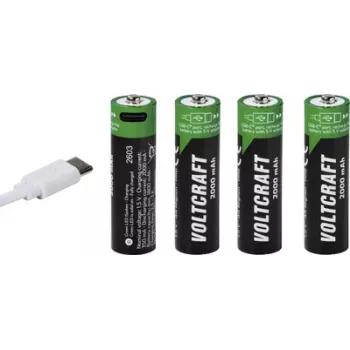 VOLTCRAFT AA Mignon Li-Ion batteri 2000 mAh 1,5 V 4-pak med USB-C-ladefunktion (VC-17275570)