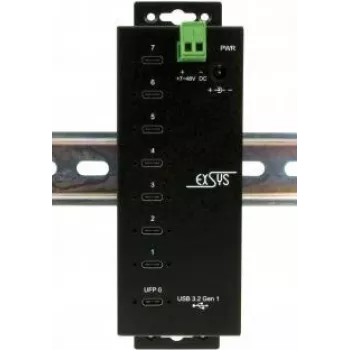 EXSYS EX-1147HMVS USB-C-hub, USB 3.2 Gen 1, sort
