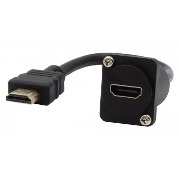 EXSYS EX-49162 HDMI Type-A hun til han adapterkabel, 20 cm, 4K, High Speed med Ethernet, sort